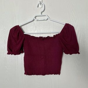 BRAND NEW garage burgundy crop top